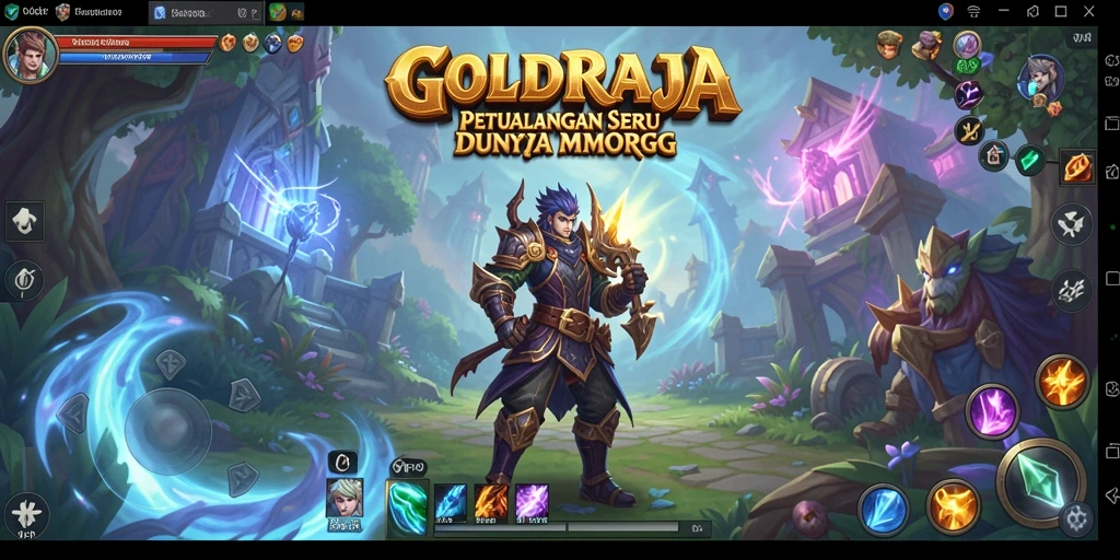 Screenshot gameplay <strong>GOLDRAJA</strong> menampilkan karakter dalam pertempuran epik.